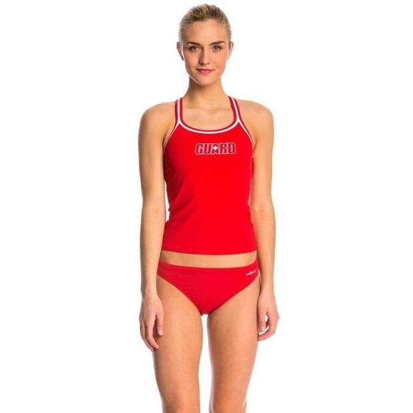 Dolfin Other - Dolfin Lifeguard Tankini Bikini 2 Piece Swimsuit Red Top Bottom Job Pool…​​​​